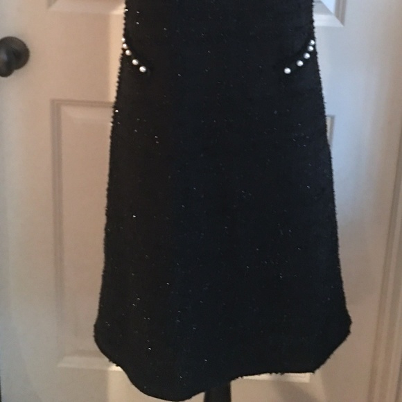 NEW w/ tags Scapa Lauren Perre Black Shimmer White Pearl with Pockets Dress - Picture 2 of 8